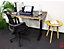 Lot de 4x bureau assis-debout électrique Josi | LxP 1200 x 800 mm | Piétement Noir | Blanc multiplis | Easy Deal| Novigami
